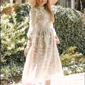 NWT Ivy City Co. Ivory Lace Overlay Dress Sz. S